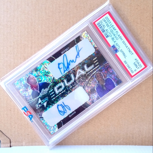 🎤📀Offset/Quavo "Dual Auto 1/2 - Black Metal/Sparkle Insert" Slab📀🎤 - Picture 4 of 6